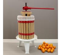 Prensa Manual de frutas de 18L | Roble macizo y Acero | Funcionamiento tradicional de manivela manual | Gran capacidad | 3 bolsas de colado GRATIS | Fácil limpieza | Exprimidora Zumo Sidra Jugo Vino
