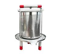 Prensa manual de frutas de acero inoxidable - Exprimidor de queso, miel y v | Construcción de acero inoxidable de calidad alimentaria, tanque de capacidad de 2,8 litros, cubo perforado con bolsa de filtr