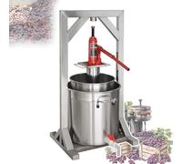 Prensa manual de frutas para jugo de vino de sidra, prensa de sidra de acero inoxidable 36L con hidráulica para uva, suministros para hacer vino de manzana