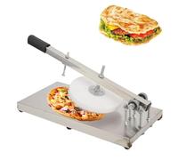 Prensa manual de masa de acero inoxidable para pizza de 24 cm, máquina de masa de repostería con ángulo ajustable, máquina de formación de pizza comercial, placa de presión antiadherente