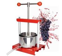 Prensa manual de vino de frutas de acero inoxidable para manzanas, uvas, miel, aceite de oliva con mango en T, para uso en el hogar, cocina al aire libre