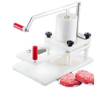 Prensa manual para hamburguesas con mango extendido y diseño fijo de escritorio, material de polietileno apto para alimentos y almohadillas antideslizantes para una formación eficiente de carne en