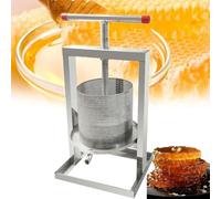 Prensa manual para miel, extractor de cera de abejas de acero inoxidable, prensa para sidra, prensa de malla para vino, herramientas para apicultura/vinificación (4 litros)