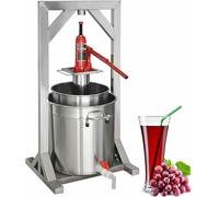Prensa manual para vino de frutas de 12 L, trituradora de uvas de acero inoxidable 304 con gato hidráulico, exprimidor de jugo para miel, chile y aceite, herramienta de vinificación fácil de limpiar