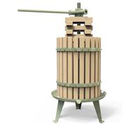 Prensa manual para vino de frutas para manzanas, uvas y cítricos - Cesta de madera maciza con bloques - Prensa de vino de sidra con certificación LFGB (robusta) (18 l)