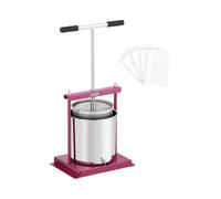 Prensa para fruta - acero inoxidable / hierro - 12 L - incluye 5 paños de prensado -Wiesenfield
