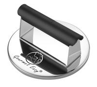 Prensa para hamburguesas de hierro fundido antiadherente | Prensa para hamburguesas para barbacoa | Prensa robusta para hamburguesas | Prensa para hamburguesas con mango resistente al calor