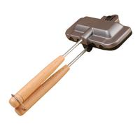 Prensa para sándwiches, prensa para hacer sándwiches, 12 x 6 pulgadas, aleación de aluminio, para hacer queso a la parrilla con mango de madera, antiadherente, para pasteles tostados, perritos calien