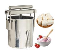 Prensa Para Yogur Griego De 2,5 L, Separador De Suero De Yogur De Acero Inoxidable, Reutilizable, Con Bolsa De Filtro, Mango Que Facilita El Trabajo, Para Queso Casero, Frutas Y Miel.