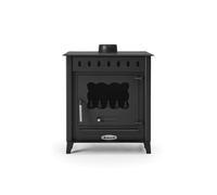 Prensa Stove - Estufa de Leña Mediana TEIDE 1 de 12,6 kW con Salida Superior Ø150 mm - Cristal Cerámico - Acero de 4 mm - Alta Eficiencia Energética