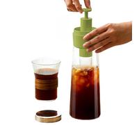Prensa Style Cold Brew Coffee Maker - 750 ml Glass Iced Coffee Brewer With Stainless Steel Precision Filter, Fast 2 Minute Cold Brew Extraction Pitcher, Large Capacity Çold B'rew Çoffee Maker For