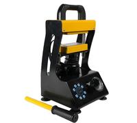 Prensa térmica hidráulica manual de 10T, prensa de calor de doble placa de 900 W con manómetro de vacío, control de temperatura de 0-200 ℃, área de transferencia de 6 x 12 cm