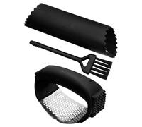 Prensador de ajos, prensa de jengibre, triturador de ajos, trituradora 2 en 1 con cepillo de limpieza, mango ergonómico, apto para lavavajillas, utensilios de cocina para aplastar sin esfuerzo