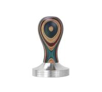 Prensador de café espresso acero inoxidable con mango madera colores, martillo distribuidor, utensilio esencial for baristas(53mm)