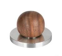Prensador de café espresso hecho a mano de madera de nogal con base de acero inoxidable para apisonar con precisión tamaños comunes de cesta (51 mm)