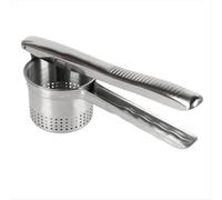 Prensador de patatas de acero inoxidable resistente para puré de patatas, herramienta de cocina con mango ergonómico.