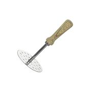 Prensador de patatas liso de acero inoxidable con mango de madera, triturador de patatas