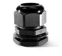Prensaestopas Conector de cable en tamaño negro M12 x 1,5 con tuerca de seguridad, para entrada de cable, poliamida, 10 piezas
