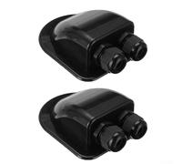 Prensaestopas de entrada de doble cable para paneles solares, montaje en techo IP68, impermeable, resistente a los rayos UV, plástico ABS, rango de diámetro de 6-12 mm, color negro y blanco (negro)