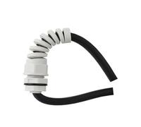 Prensaestopas for cables, junta de nailon eléctrico, rosca PG13.5, accesorios de plástico negro, sello flexible, Protector de alivio de tensión en espiral(M12 WH 10pcs)