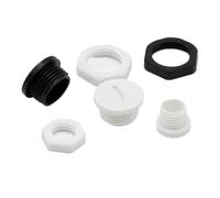 Prensaestopas Tapón Ciego Tapón impermeable de plástico blanco/negro, cubierta de tubo redondo de alambre de nailon, caja de distribución de sello roscado, tapa final de tubo M12 ~ M32