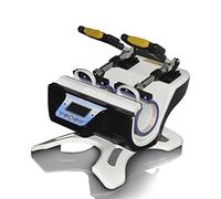 Prensas de calor, Máquina de taza de asado horizontal de doble estación Mini máquina de prensa de calor portátil Máquina multifuncional Traza de calor Transferencia de calor