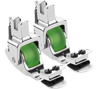 Prensatelas de dobladillo enrollado ajustable versátil, pie de dobladillo guía de cremallera invisible para acabado de bordes y guía de costura