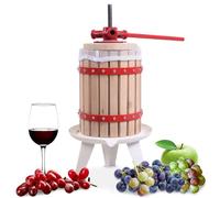 Prensatelas manual de 6 litros para vinos, exprimidor de vino, cesta de madera, trituradora de frutas para vinificación en casa