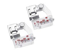 Prensatelas para máquina de coser,2 piezas de 5 a 20 mm Prensatelas de encuadernación de sesgo ajustable Pie de regla universal costura de vástago bajo a presión,para Brother Singer Janome Kenmore
