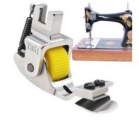 Prensatelas para máquina de coser,Prensatelas para coser,Prensatelas con rodillo de acero - Prensatelas para cremalleras, prensatelas para dobladillo enrollado de costura pequeña y versátil para máqui