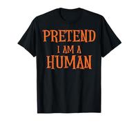 Prented I Am a Human, Divertido Disfraz de Halloween Perezoso Cita Camiseta