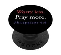 Preocúpate menos Orar más Filipenses 4 6 PopSockets PopGrip Adhesivo