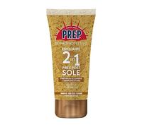 Prep Exfoliante 2 en 1 para antes y después del sol, crema antes y después de tomar el sol con aceite de coco y granos de albaricoque, bronceado brillante y duradero, piel suave y sedosa, formato 250