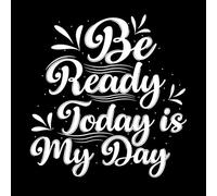 Prepárate, hoy es mi día, citas inspiradoras, tipografía y diseño de tazas. Calcomanías de pared de PVC 54.6x56.8cm No se cae Blanco