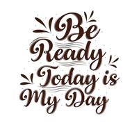 Prepárate, hoy es mi día, citas inspiradoras, tipografía y diseño de tazas. Pegatinas de pared de papel adhesivo 54.6x56.8cm No daña la superficie de la pared Café