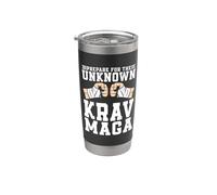 Prepárate para el Krav Maga Warrior Artes Marciales Krav Maga Vaso térmico de acero inoxidable de doble pared