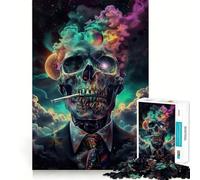 ¡Prepárate! Rompecabezas de 1000 Piezas con Calavera de Humo para Adultos Juguete de lógica Mental Alivia la tensión Corte Firme 38x26cm
