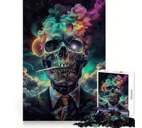 ¡Prepárate! Rompecabezas de 1000 Piezas con Calavera de Humo para Adultos Juguete de lógica Mental Alivia la tensión Corte Firme 38x26cm
