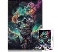 ¡Prepárate! Rompecabezas de 1000 Piezas de Calavera de Humo para Adultos y adolescentesJuego Creativo de resolución de problemasIdea de Regalo Memorable y conmovedoraTamaño 38x52cm