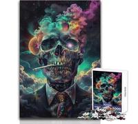 ¡Prepárate! Rompecabezas de Calavera de Humo de 1000 Piezas para adultosActividad cognitiva lúdica y de aprendizajeRegalo sorpresas alegresTamaño 38x26cm