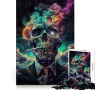 ¡Prepárate! Rompecabezas de Calavera de Humo para Adultos, 1000 Piezas Fortalece la Memoria Diversión Relajante Bordes de Calidad Un Regalo Encantador 38x52cm