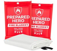 Prepared Hero manta de Emergencia contra Incendios, Paquete de 2, Manta de Extinción de Incendios para Cocina, Fuego-Resistente de 40 x 40 Pulgadas