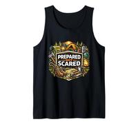 Prepared Not Scared Camping Readiness Mindset Emblema Camiseta sin Mangas