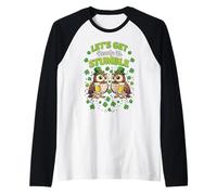Preparémonos para la Fiesta del búho de tropiezo Día de San Patricio Camiseta Manga Raglan