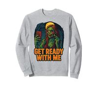 Prepárese conmigo Zombie Funny GRWM Meme Design Sudadera