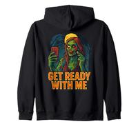 Prepárese conmigo Zombie Funny GRWM Meme Design Sudadera con Capucha