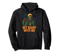 Prepárese conmigo Zombie Funny GRWM Meme Design Sudadera con Capucha