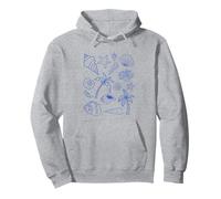 Preppy Coastal Seashells Sea Shell Blue Aesthetic Pattern Sudadera con Capucha