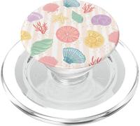Preppy Coastal Shells Mar En Verano Colorido Estrella De Mar Shell PopSockets PopGrip para MagSafe