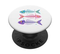 Preppy Fish Bones Retro Verano Viajes Playa Vacaciones PopSockets PopGrip Adhesivo